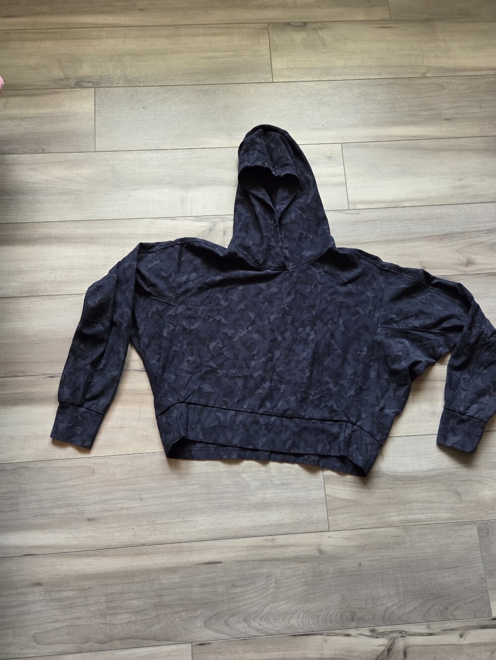 Athleta Black Hooded Drop-Shoulder Sweater